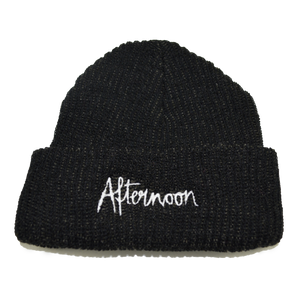 Jagged Script Beanie - Peppered Black
