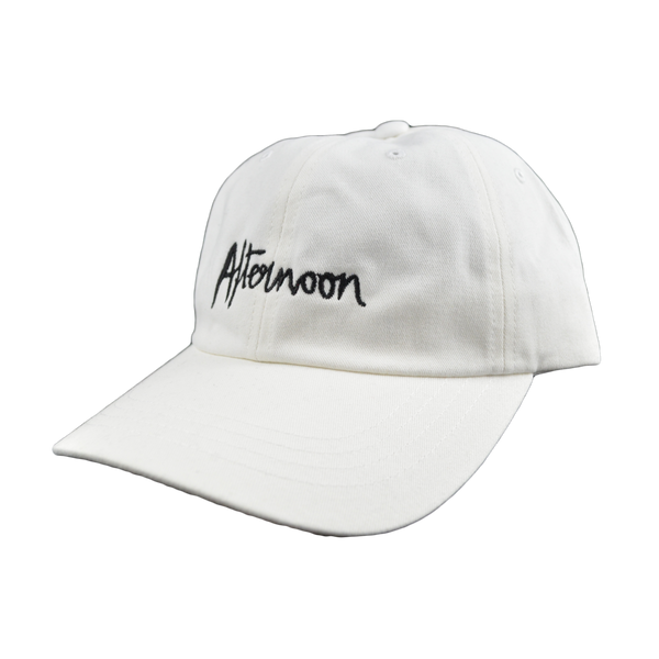 Jagged Script Dad Hat - White