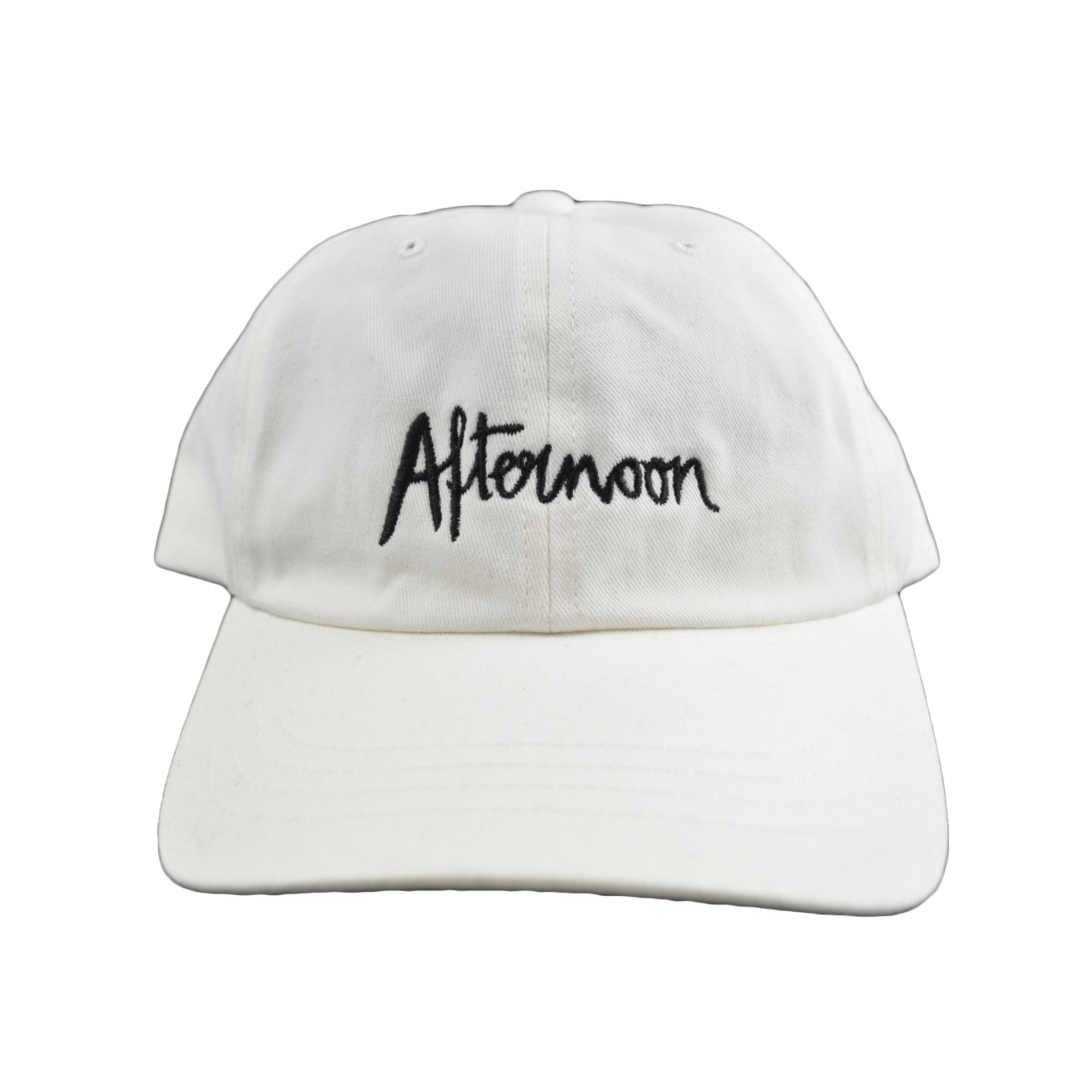 Jagged Script Dad Hat - White