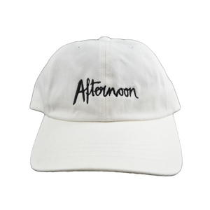 Jagged Script Dad Hat - White