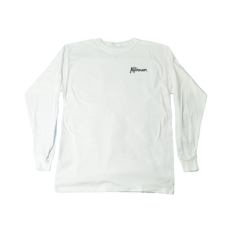 Jagged Script Long Sleeve - White